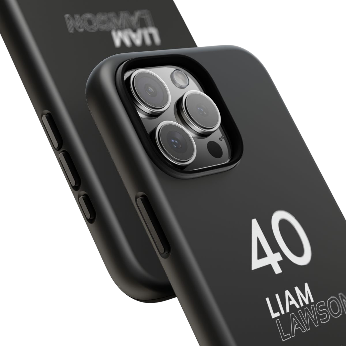 Close-up of Liam Lawson 2024 phone case showing sleek design for F1 lovers